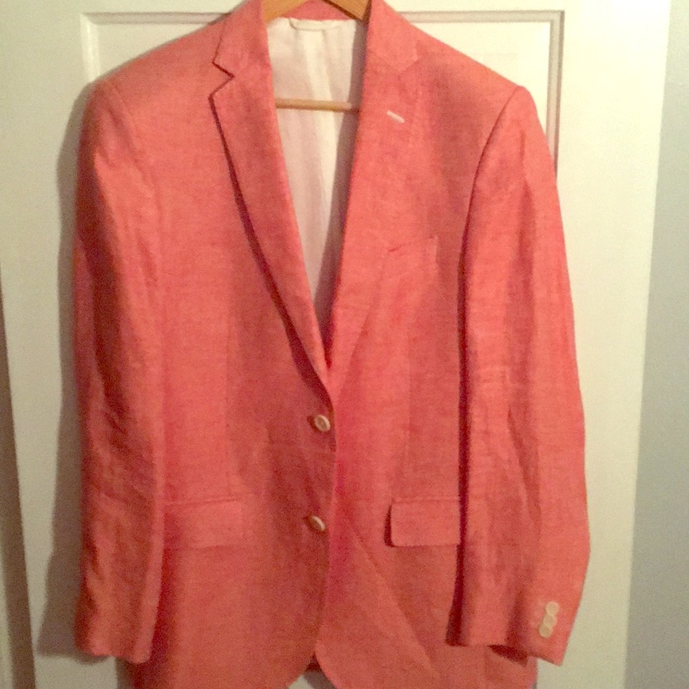 Wall+Water salmon pink linen sports coat Italian